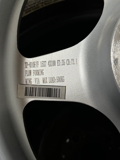 New 15X7 ET35 XOX Spoon Rim (4 wheel) Silver 4X100