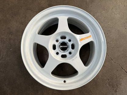 New 15X7 ET35 XOX Spoon Rim (4 wheel) White 4X100