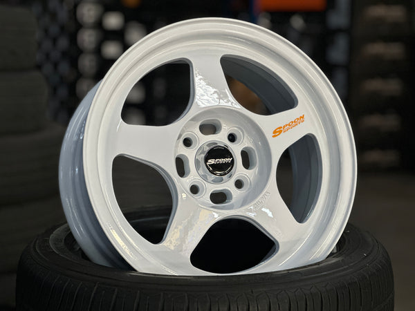 New 15X7 ET35 XOX Spoon Rim (4 wheel) White 4X100