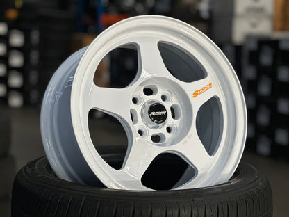 New 15X7 ET35 XOX Spoon Rim (4 wheel) White 4X100