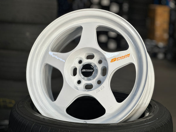 New 15X7 ET35 XOX Spoon Rim (4 wheel) White 4X100