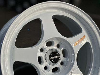 New 15X7 ET35 XOX Spoon Rim (4 wheel) White 4X100