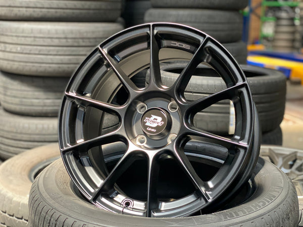 New 15x7 ET33 Lenso Climax 4x100 Satin Black (4 Wheels)