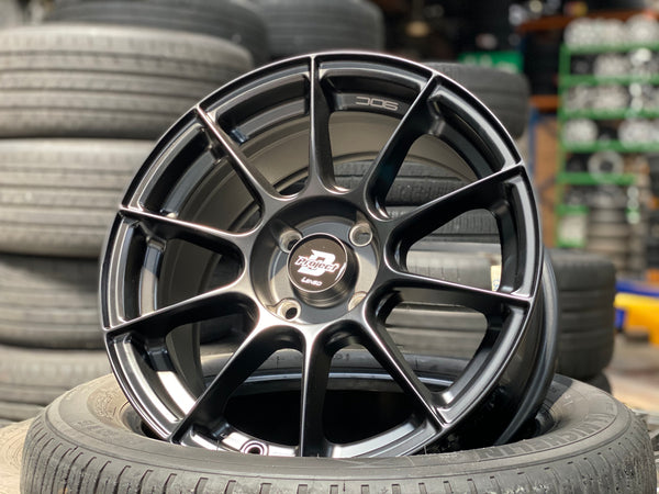 New 15x7 ET33 Lenso Climax 4x100 Satin Black (4 Wheels)