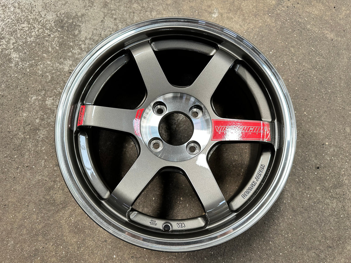 New 15X7 ET35 AOW TE37 SONIC Rim (4 wheel) Gloss Gunmetal 4X100