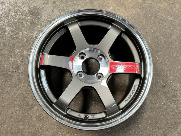 New 15X7 ET35 AOW TE37 SONIC Rim (4 wheel) Gloss Gunmetal 4X100