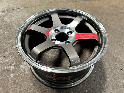 New 15X7 ET35 AOW TE37 SONIC Rim (4 wheel) Gloss Gunmetal 4X100