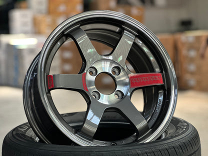 New 15X7 ET35 AOW TE37 SONIC Rim (4 wheel) Gloss Gunmetal 4X100
