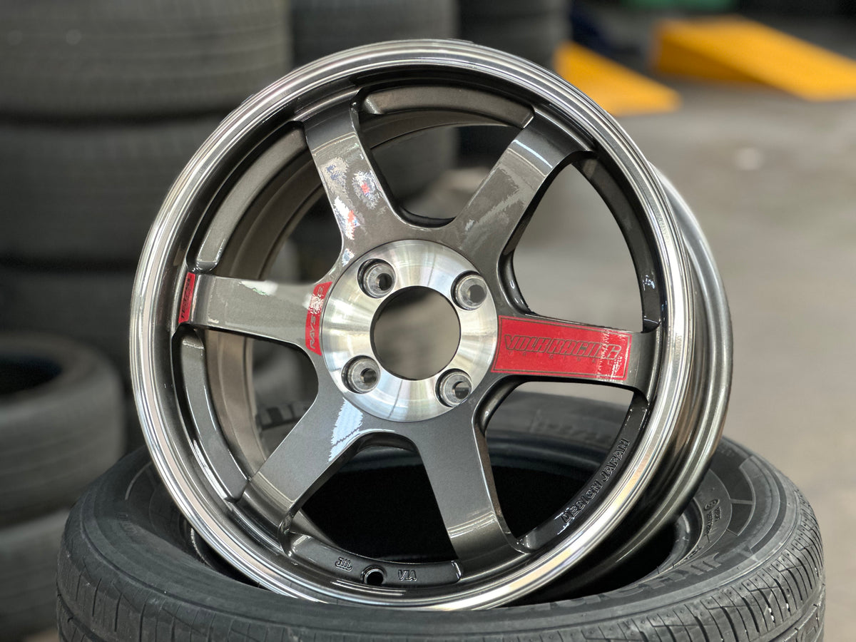 New 15X7 ET35 AOW TE37 SONIC Rim (4 wheel) Gloss Gunmetal 4X100