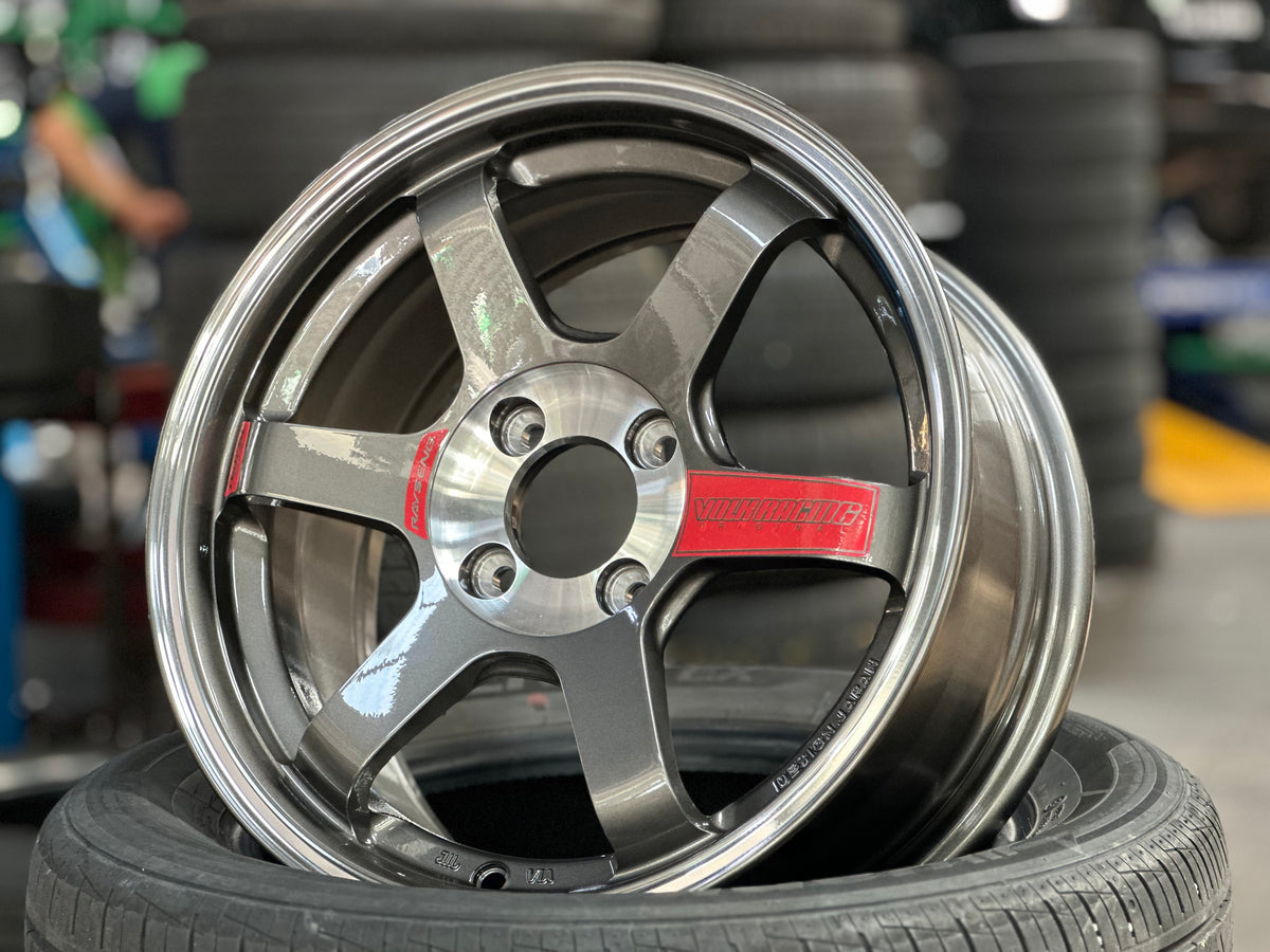New 15X7 ET35 AOW TE37 SONIC Rim (4 wheel) Gloss Gunmetal 4X100