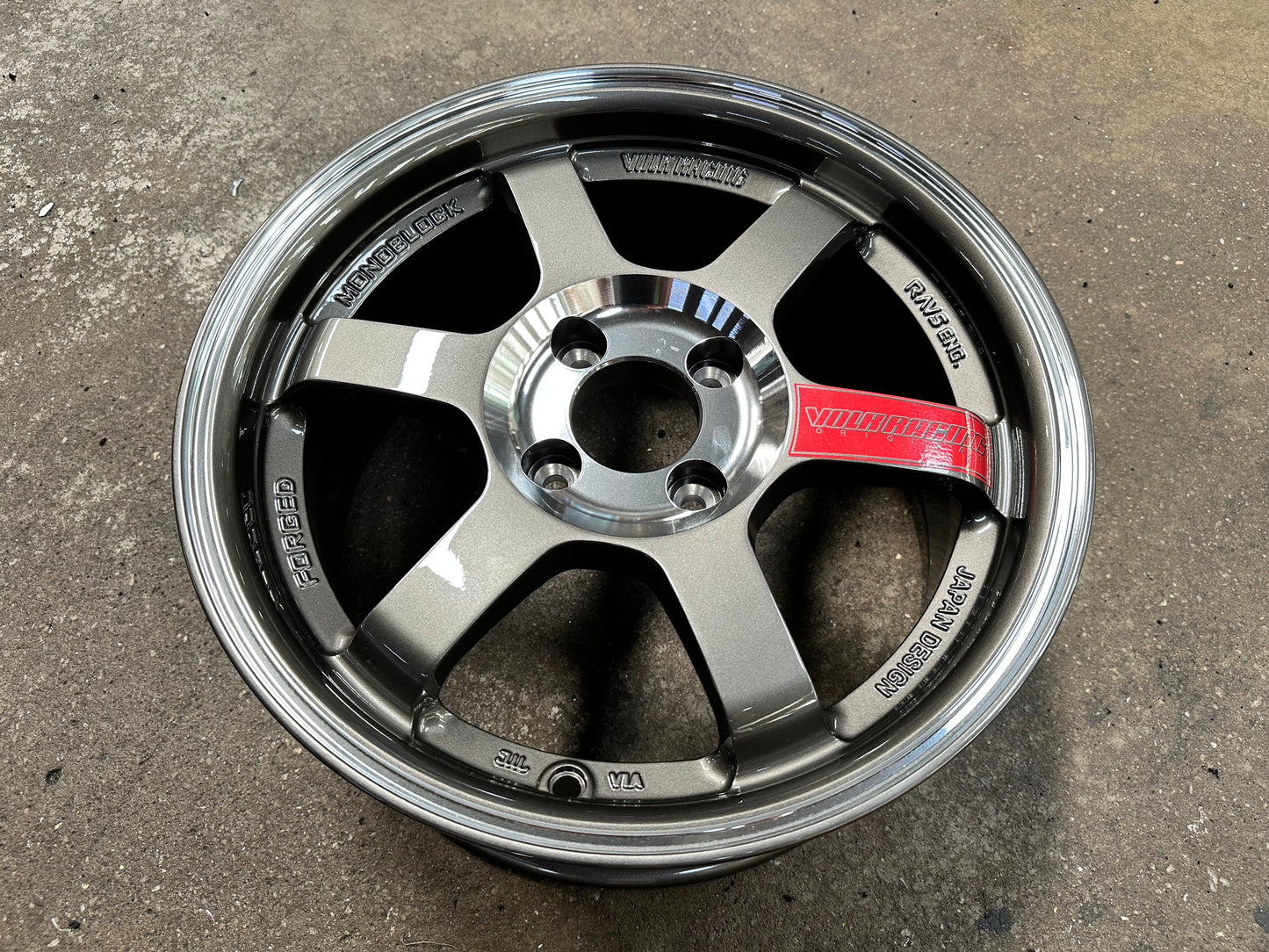 New 15X7 ET35 AOW Flow Formed TE37SL Rim (4 wheel) Gloss Gunmetal 4X100