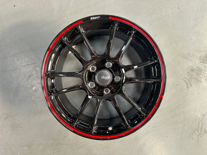 New 17x7.5 ET40 Advanti Ameros (4 wheel) 5x114.3 Black RED