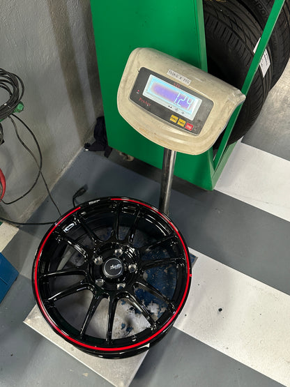 New 17x7.5 ET40 Advanti Ameros (4 wheel) 5x114.3 Black RED