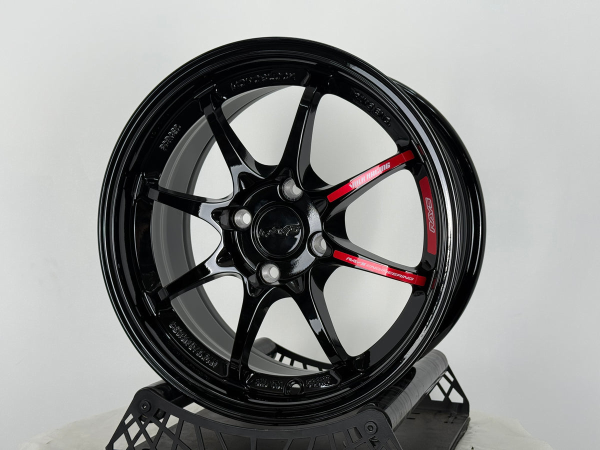 New 15X7 ET35 AOW CE28 CR Rim (4 wheel) Gloss Black 4X100