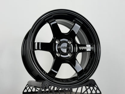 New 15X7 ET35 AOW TE37 Sonic Rim (4 wheel) Gloss Black 4X100
