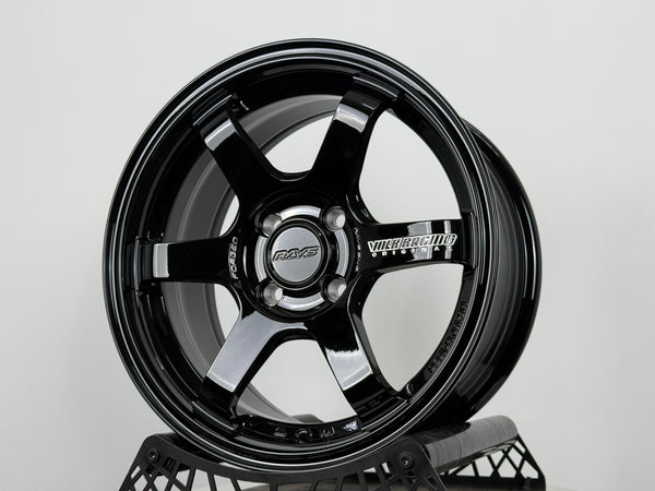New 15X7 ET35 AOW TE37 Sonic Rim (4 wheel) Gloss Black 4X100