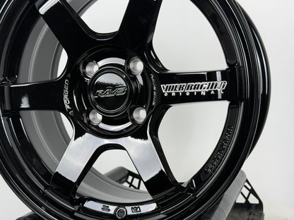 New 15X7 ET35 AOW TE37 Sonic Rim (4 wheel) Gloss Black 4X100