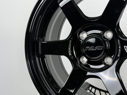 New 15X7 ET35 AOW TE37 Sonic Rim (4 wheel) Gloss Black 4X100