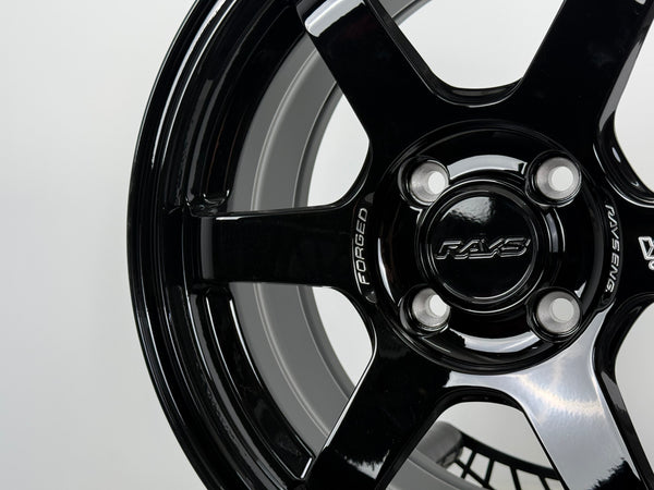 New 15X7 ET35 AOW TE37 Sonic Rim (4 wheel) Gloss Black 4X100