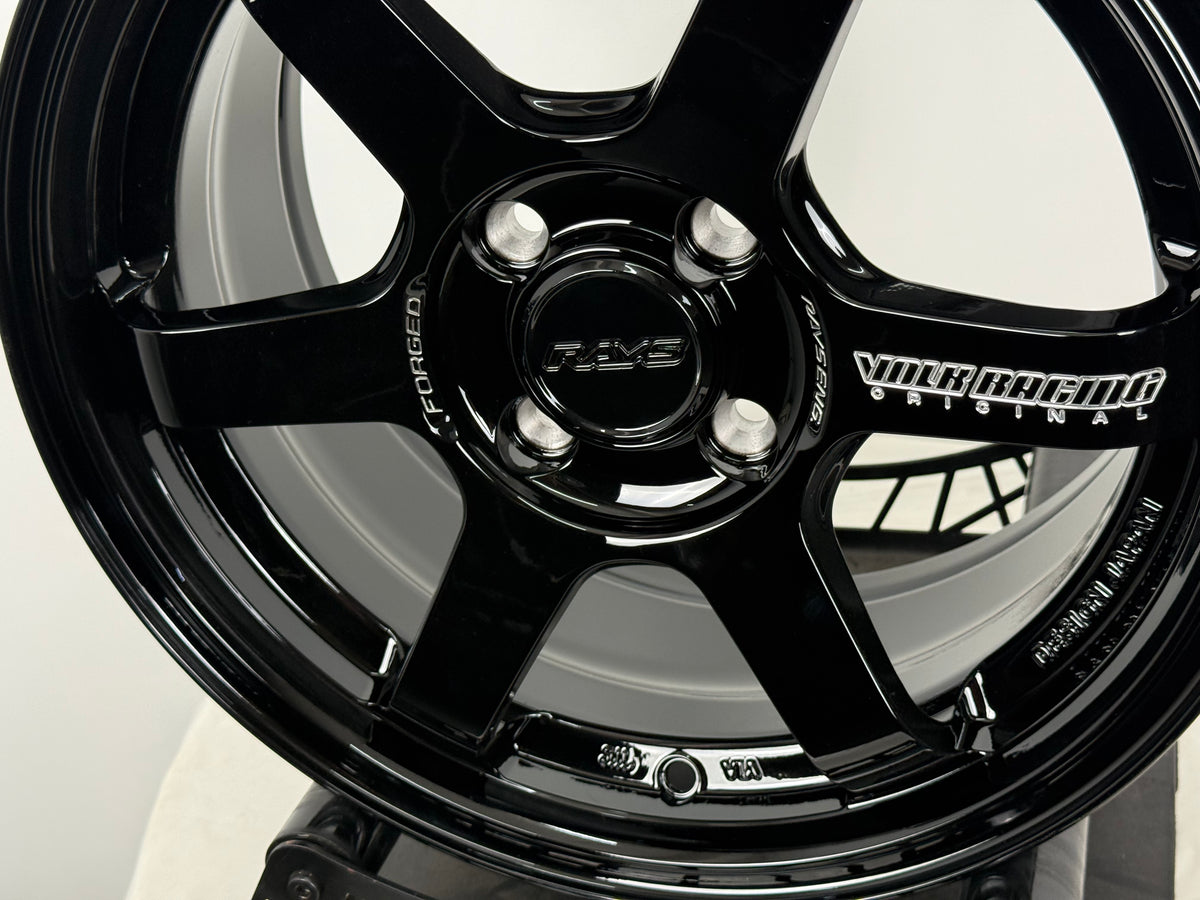 New 15X7 ET35 AOW TE37 Sonic Rim (4 wheel) Gloss Black 4X100