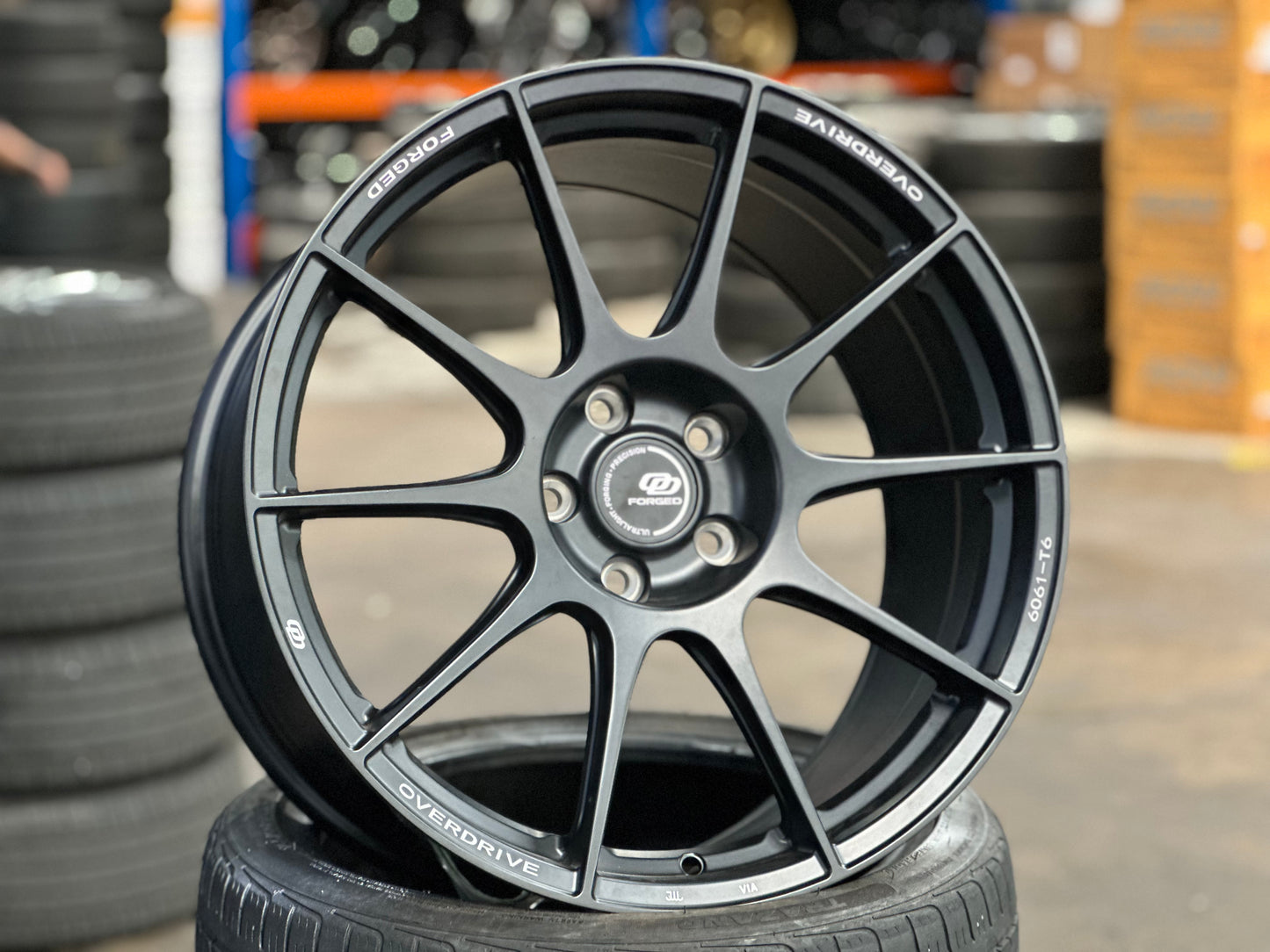 New 19x8.5 ET40 19x9.5 ET45 Overdrive Forged Alfa01 (4 wheels) Satin Black 5x112