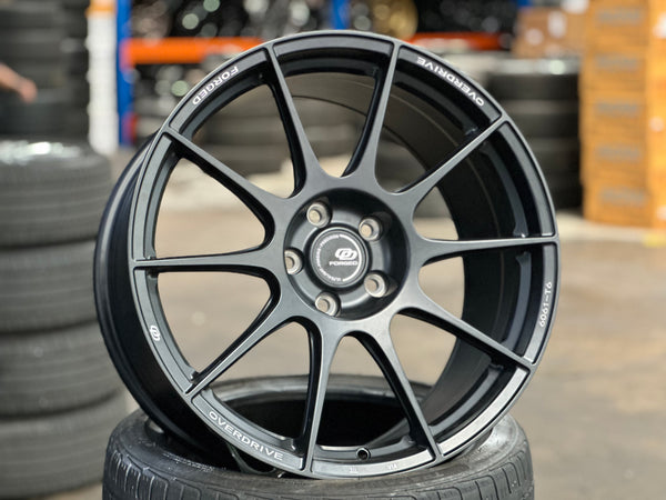 New 19x8.5 ET40 19x9.5 ET45 Overdrive Forged Alfa01 (4 wheels) Satin Black 5x114.3