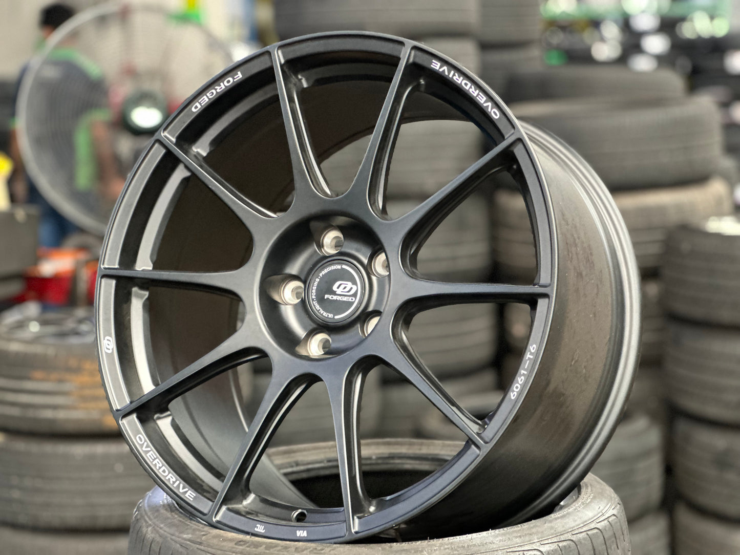 New 19x8.5 ET40 19x9.5 ET45 Overdrive Forged Alfa01 (4 wheels) Satin Black 5x112