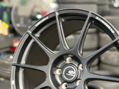 New 19x8.5 ET40 19x9.5 ET45 Overdrive Forged Alfa01 (4 wheels) Satin Black 5x112