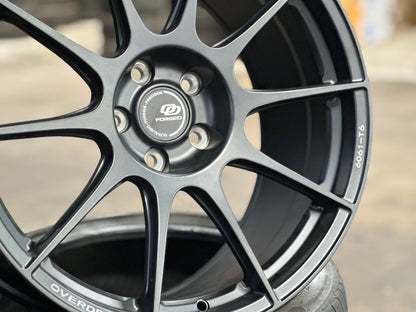 New 19x8.5 ET40 19x9.5 ET45 Overdrive Forged Alfa01 (4 wheels) Satin Black 5x112