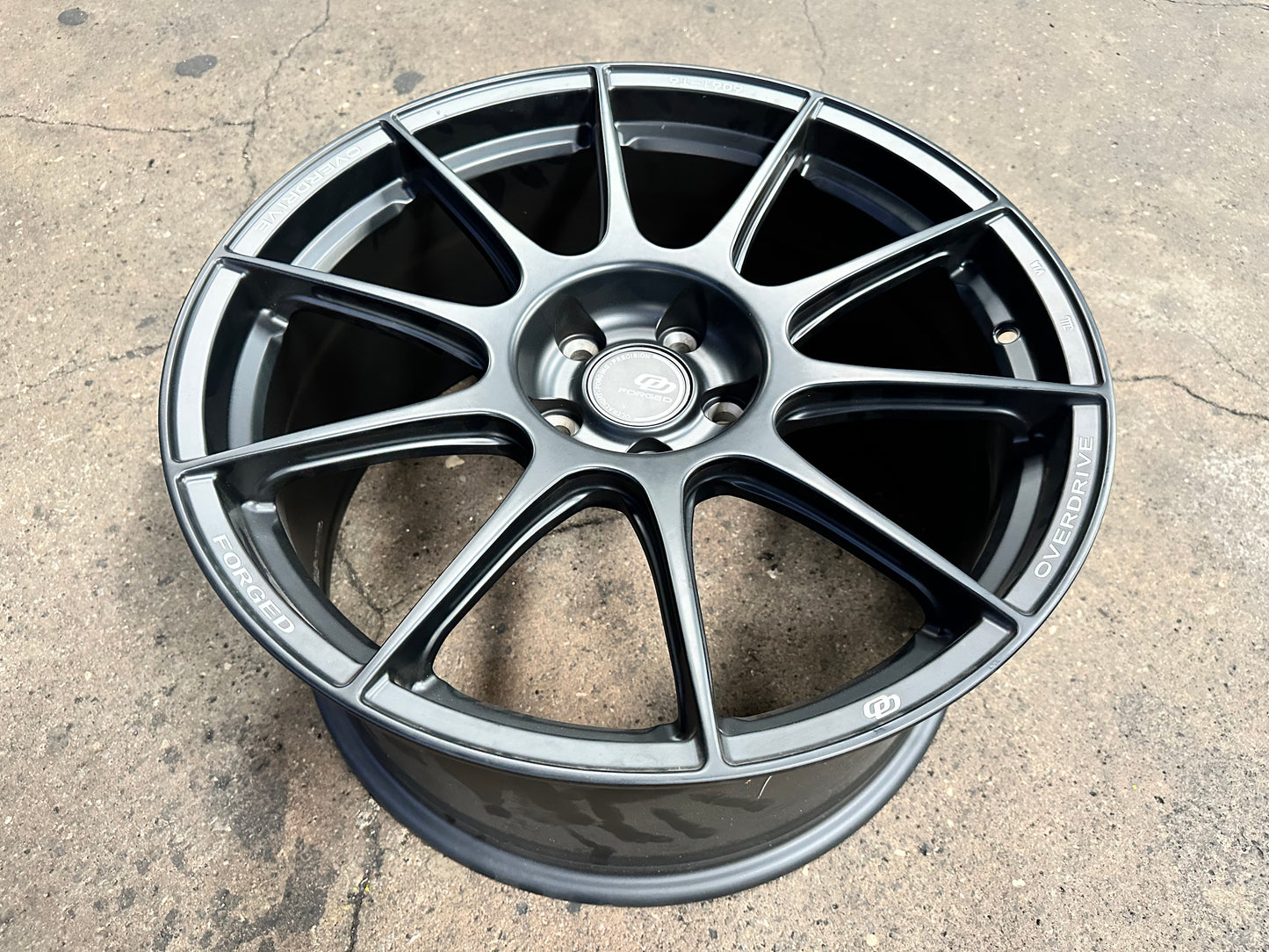 New 19x8.5 ET30 19x9.5 ET45 Overdrive Forged Alfa01 (4 wheels) Satin Black 5x114.3
