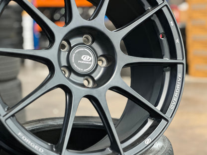 New 19x8.5 ET30 19x9.5 ET45 Overdrive Forged Alfa01 (4 wheels) Satin Black 5x114.3