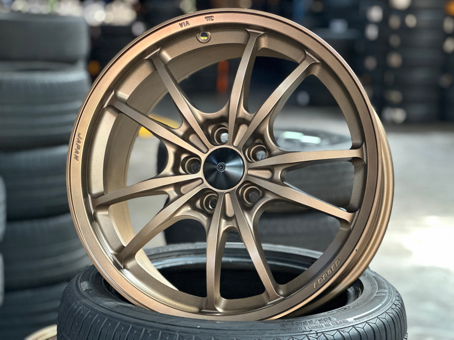 NEW 18X8.5 ET35 AOW MF10 Flow Formed Rim (4 Wheels) Matt Bronze 5X112