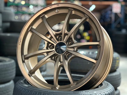 NEW 18X8.5 ET35 AOW MF10 Flow Formed Rim (4 Wheels) Matt Bronze 5X112