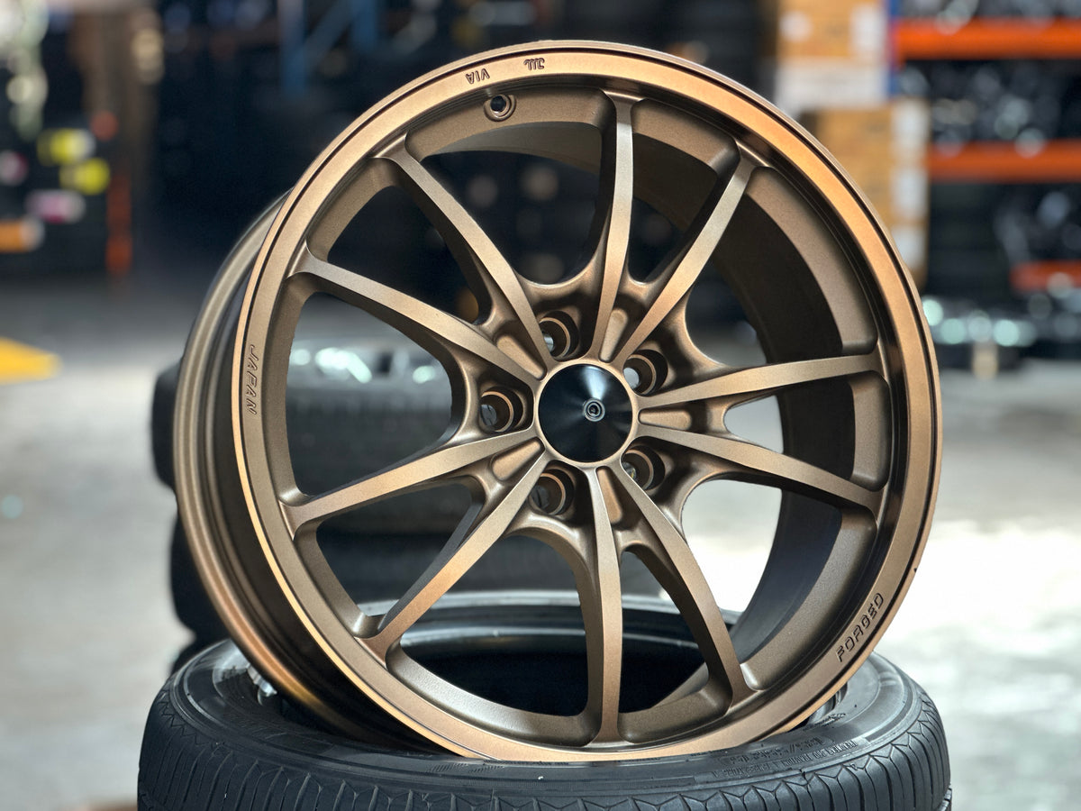 NEW 18X8.5 ET35 AOW MF10 Flow Formed Rim (4 Wheels) Matt Bronze 5X114.3