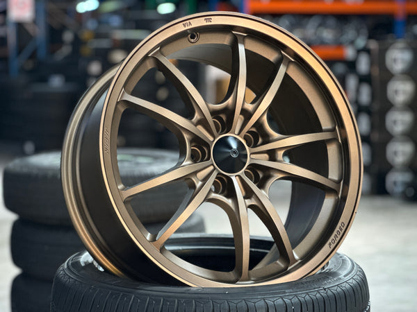 NEW 18X8.5 ET35 AOW MF10 Flow Formed Rim (4 Wheels) Matt Bronze 5X114.3