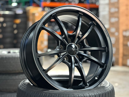 NEW 18X8.5 ET35 AOW MF10 Flow Formed Rim (4 Wheels) Matt Black 5X112