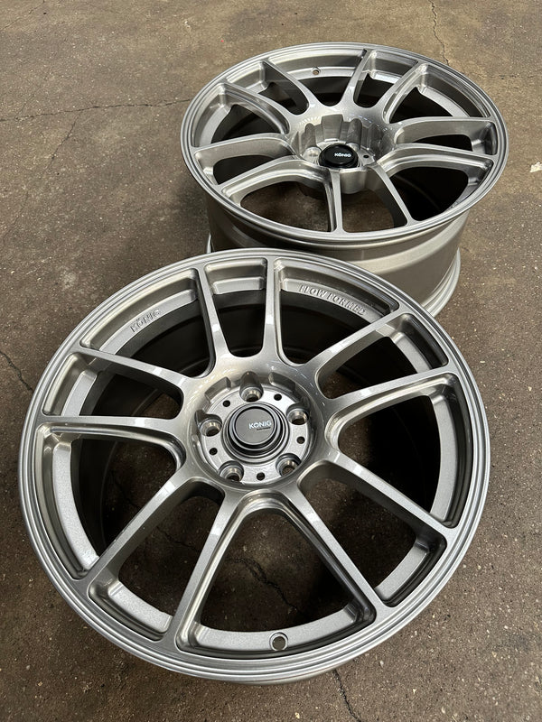 New 18X8.5 ET32 18X9.5 ET35 Konig Heliogram (4 wheel) Silver 5X112