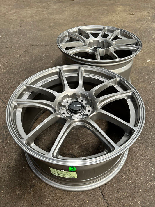 New 18X8.5 ET32 18X9.5 ET35 Konig Heliogram (4 wheel) Silver 5X112
