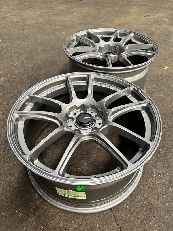 New 18X8.5 ET32 18X9.5 ET35 Konig Heliogram (4 wheel) Silver 5X112