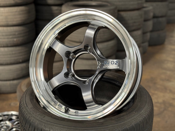 New 16X6 ET0 Advan RJ-D2 Japan Rim (5 wheel) Gloss Gunmetal 5x139.7 (Suzuki Jimny 5 pcs)
