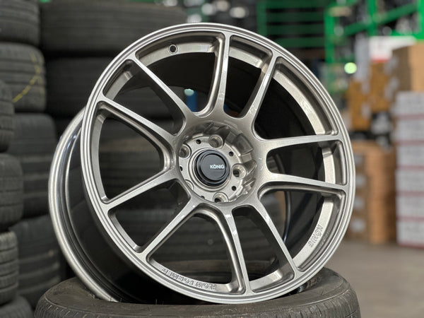 New 18X8.5 ET32 18X9.5 ET35 Konig Heliogram (4 wheel) Silver 5X112