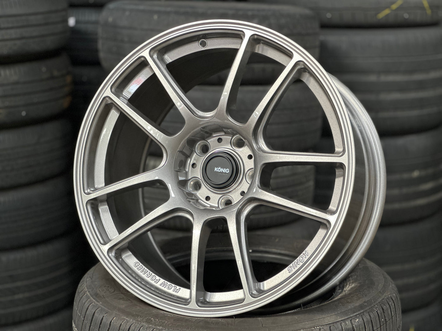 New 18X8.5 ET32 18X9.5 ET35 Konig Heliogram (4 wheel) Silver 5X112