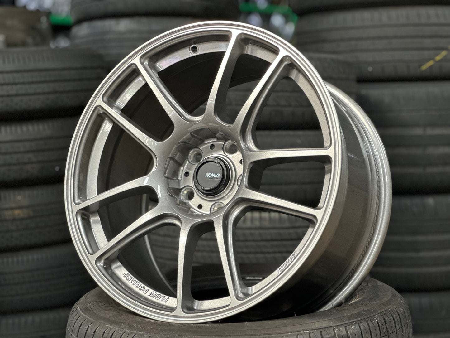 New 18X8.5 ET32 18X9.5 ET35 Konig Heliogram (4 wheel) Silver 5X112