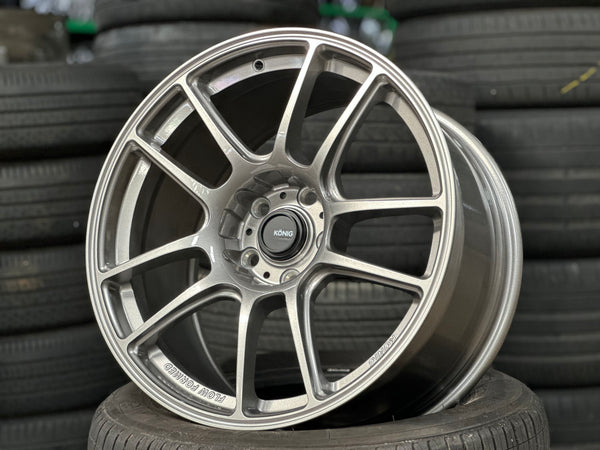 New 18X8.5 ET32 18X9.5 ET35 Konig Heliogram (4 wheel) Silver 5X112