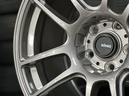 New 18X8.5 ET32 18X9.5 ET35 Konig Heliogram (4 wheel) Silver 5X112