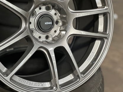 New 18X8.5 ET32 18X9.5 ET35 Konig Heliogram (4 wheel) Silver 5X112