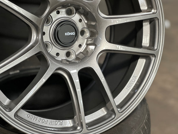 New 18X8.5 ET32 18X9.5 ET35 Konig Heliogram (4 wheel) Silver 5X112
