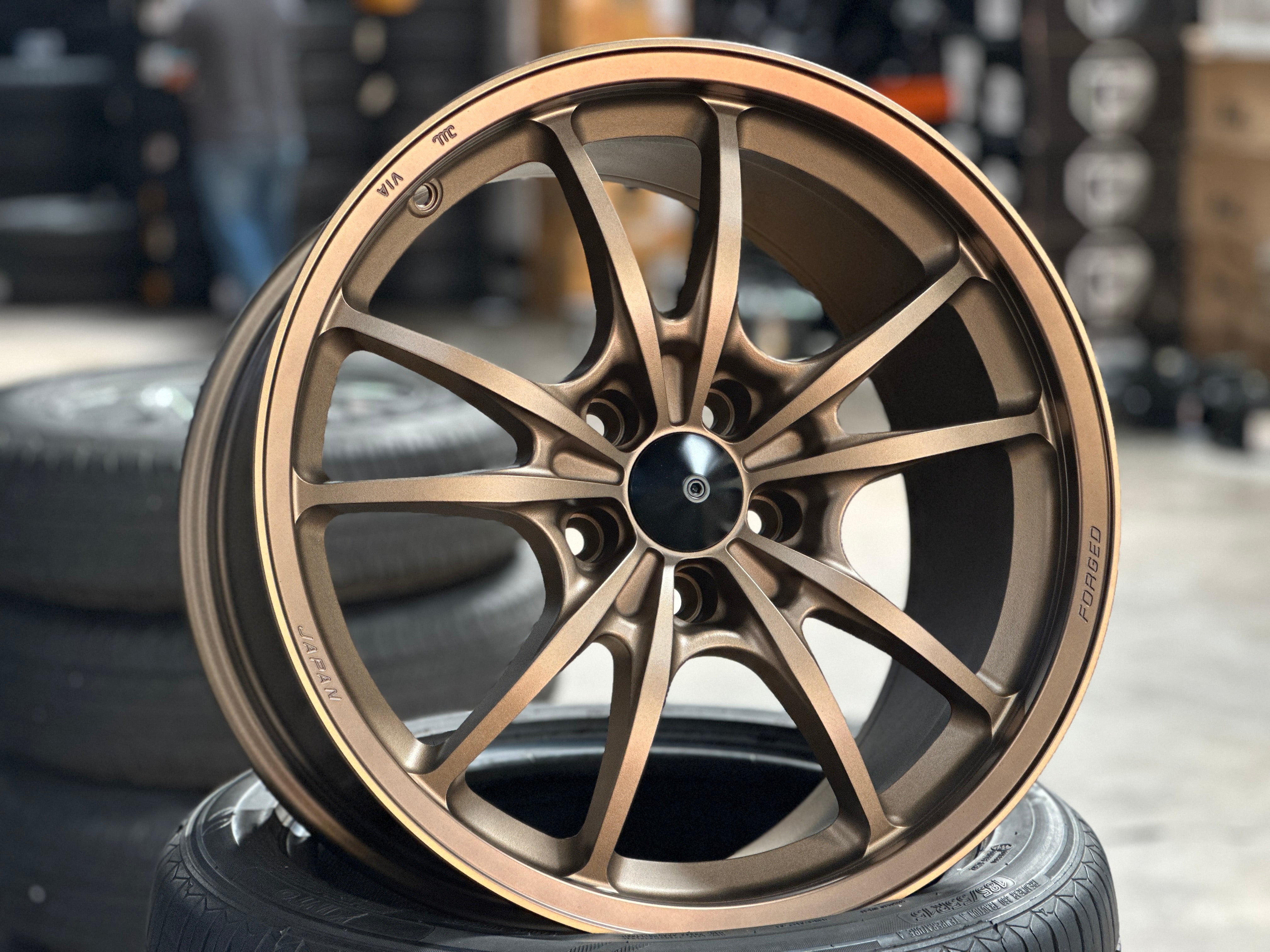 NEW 18X9.5 ET40 AOW MF10 Flow Formed Rim (4 Wheels) Matt Bronze 5X112 ...