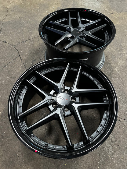 New 20x8.5 ET32 20x10 ET40 TSW Premio (4 wheel) 5x112 Black
