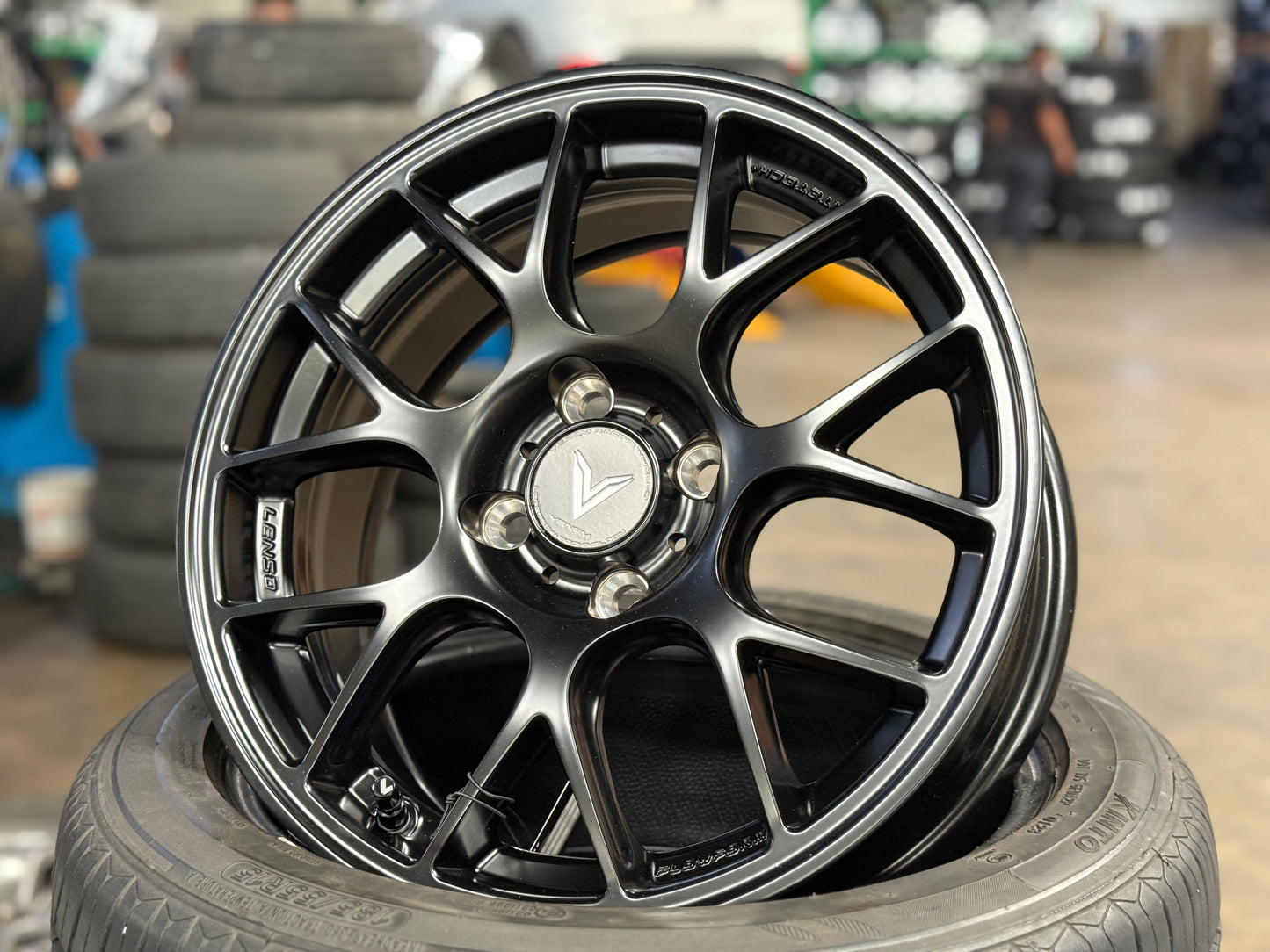 New 15x6.5 ET38 Lenso Eurospeed Rim (4 wheel) Satin Black 4x100